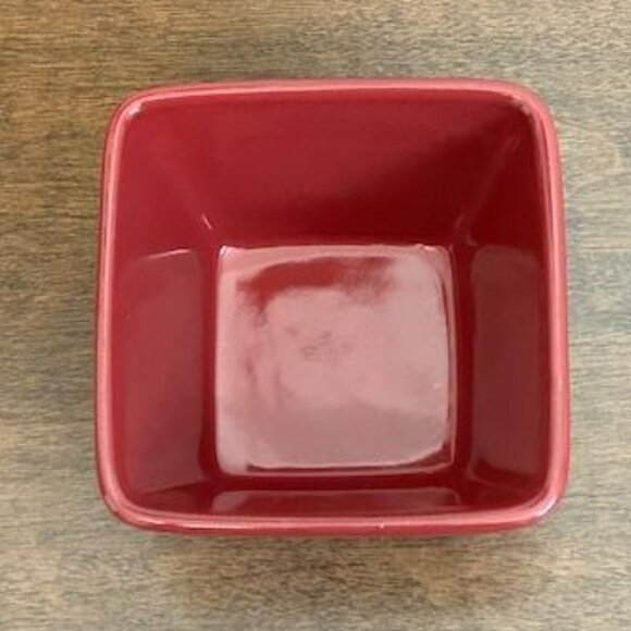 PAMPERED CHEF SIMPLE ADDITIONS SMALL SQUARE DIP SERVING BOWL & PLATE SET PAPRIKA - Picture 2 of 7